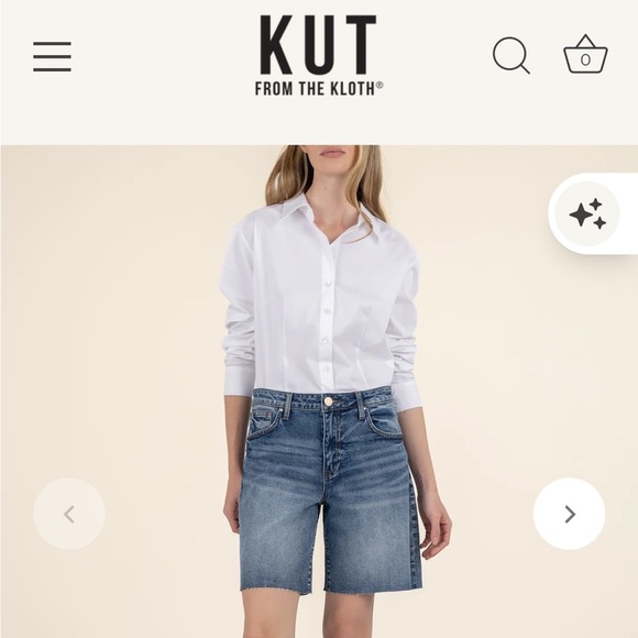 NWT KUT From the Kloth high-rise Hailey Bermuda denim shorts. - Picture 2 of 11